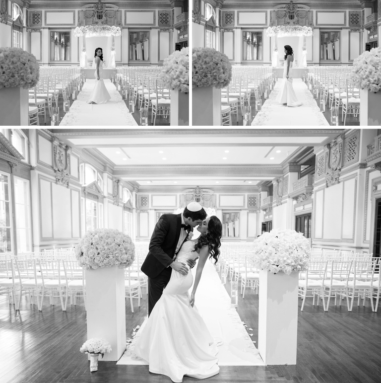 Bride + groom in ceremony decor | Alexandria Ballrooms